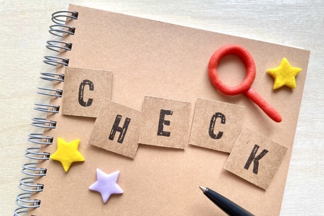 チェック　茶色