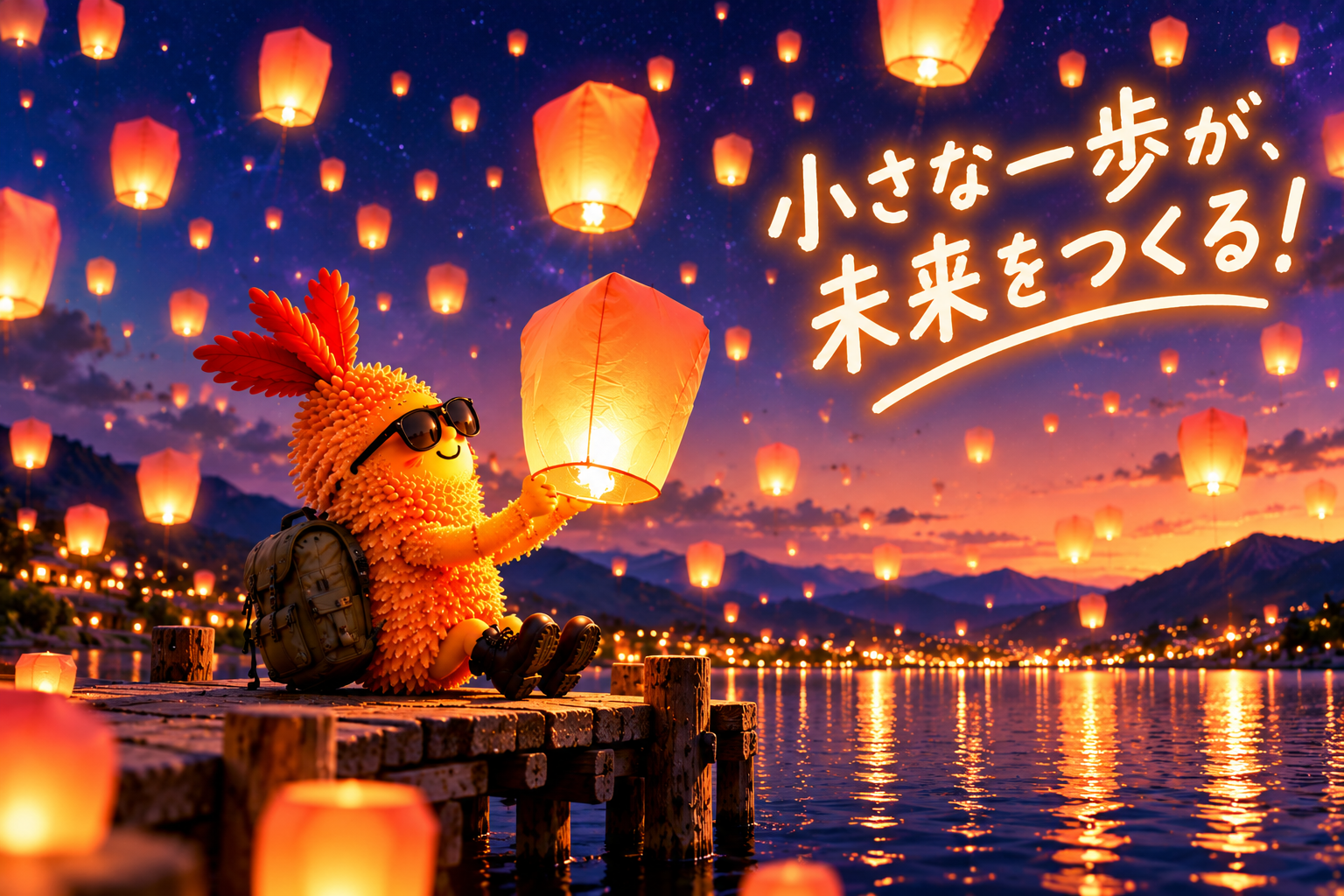 灯籠と歩む小さな一歩